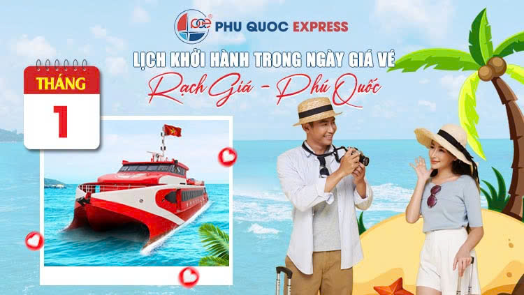 Lịch tàu Phú Quốc Express Rạch Giá - Phú Quốc tháng 1